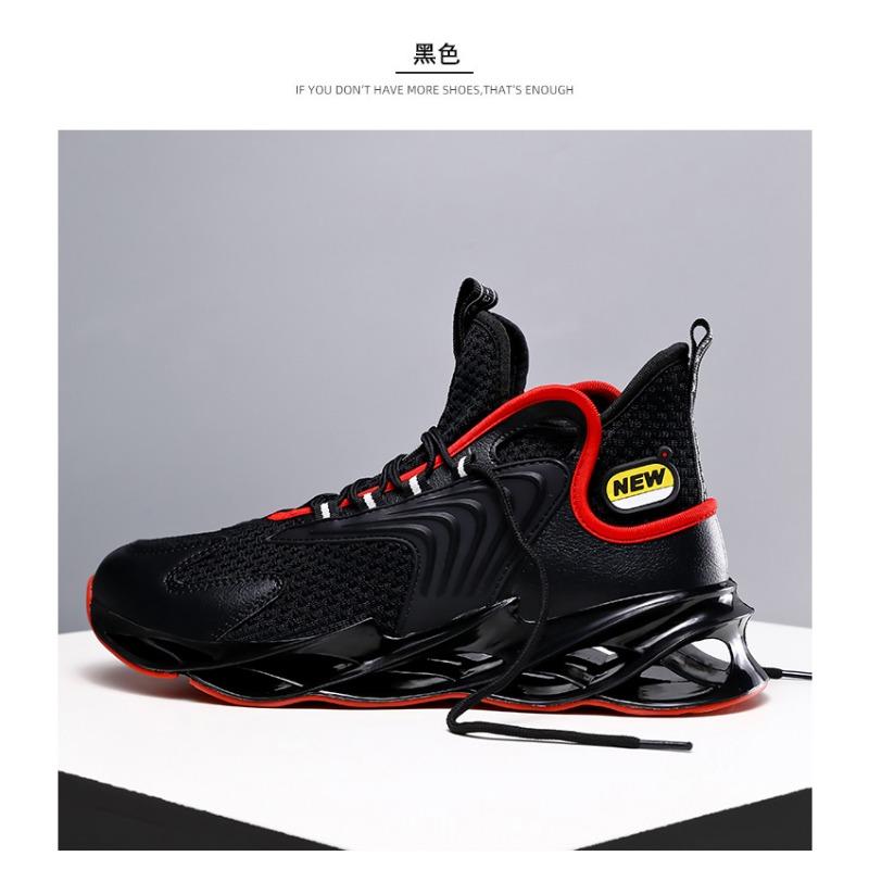 Men's High-top Sole Sneakers Breathable Knit Non-slip Shock Absorbing Casual Sports Shoes