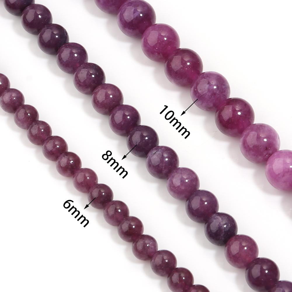 6/8/10mm Natural Amethyst Stone Beads Round Crystal Loose Spacer Beads For Jewelry Making DIY Bracelets Necklace Accessories