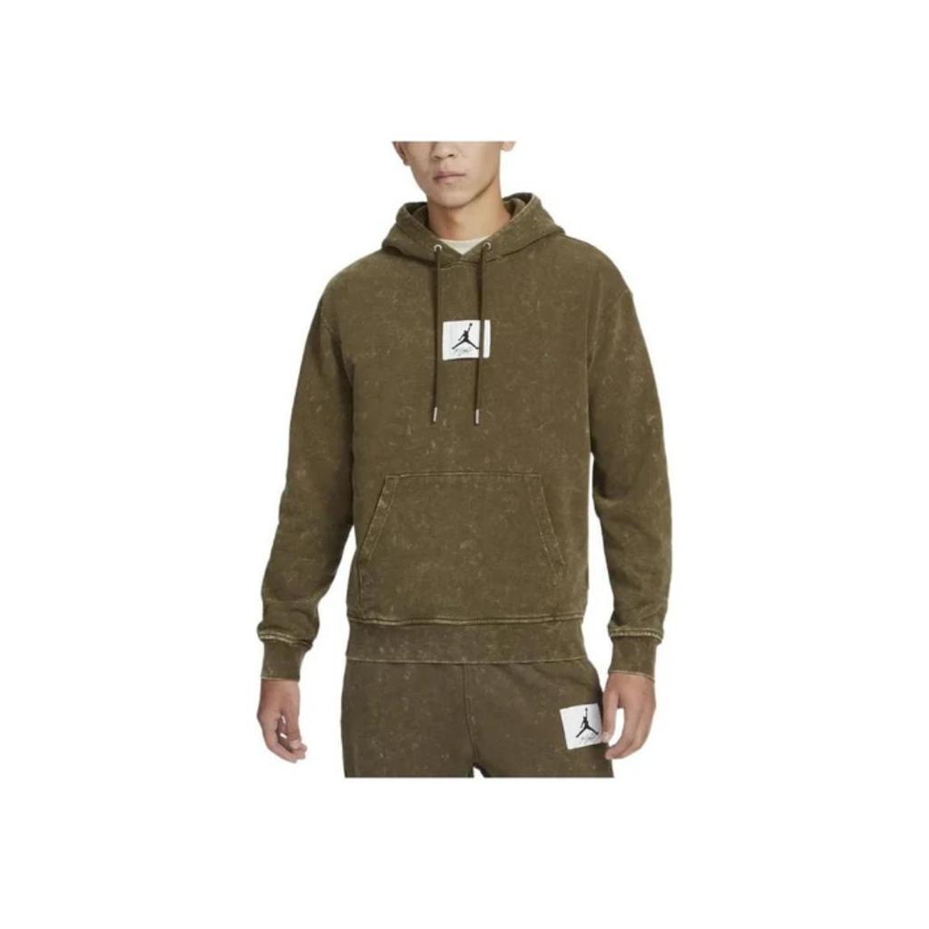 Jordan Logo Print Sport Casual Pullover Hoodie Long Sleeve Sweatshirt Men Tops Light-Olive DR3088-385