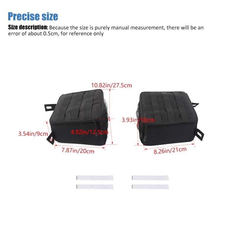 Trunk Side Storage Bag Organizer Fit For Jeep Wrangler JL 2024 Up 4-Door Version Stowing Tidying Car Accessories
