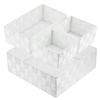 Posprica Textile Storage Box Cube Basket Bin Container Tote Organizer Divider Drawer Closet Shelf Dresser (White)