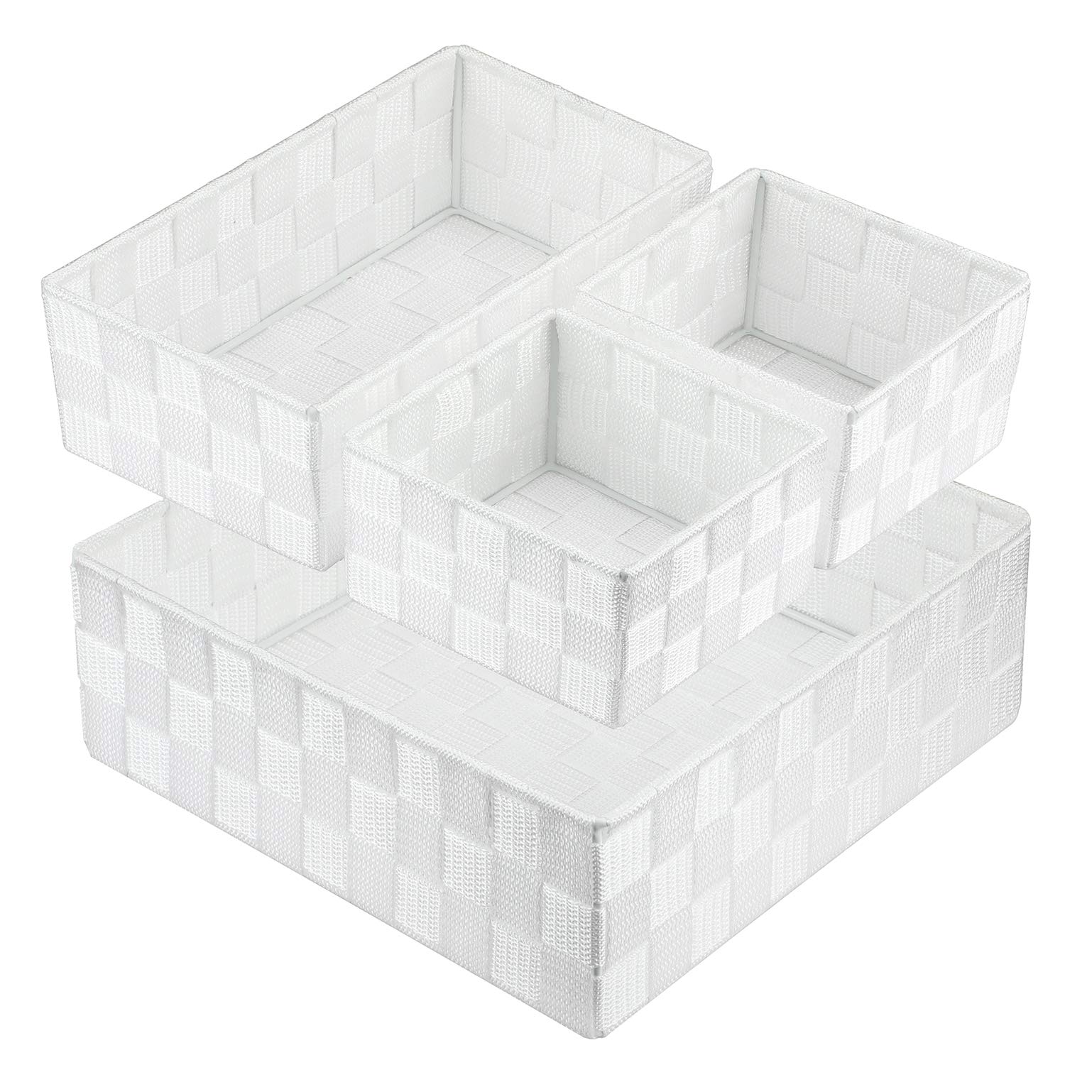 

Posprica Textile Storage Box Cube Basket Bin Container Tote Organizer Divider Drawer Closet Shelf Dresser (White) белый