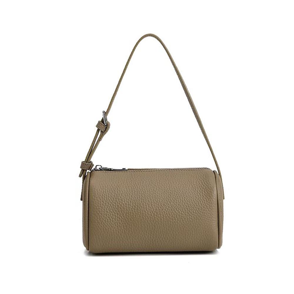 

Genuine Leather Women s Round Crossbody Handbag - Versatile Top Layer Cowhide Underarm Shoulder Bag