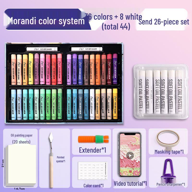 Super Soft Oil Pastel Set with Brush & Scraper Tools - Perfect Crayons for Kids' Birthday Gifts & DIY Projects