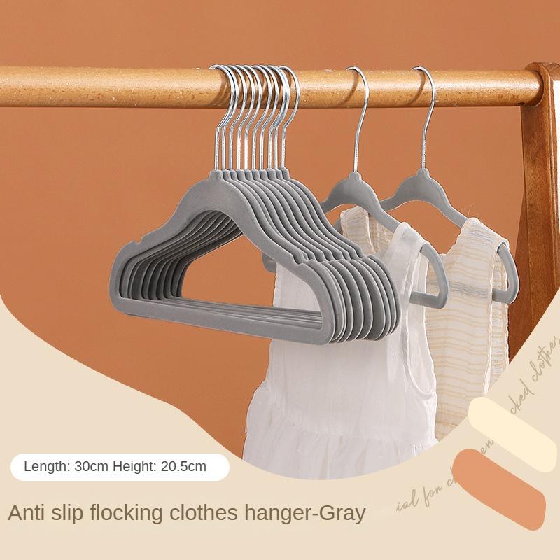 10/20Pcs Plastic Flocked Hangers, Children's Hangers, Non-Slip Shoulder-Protecting Small Hangers, Do Not Bulge, Do Not Damage Clothes