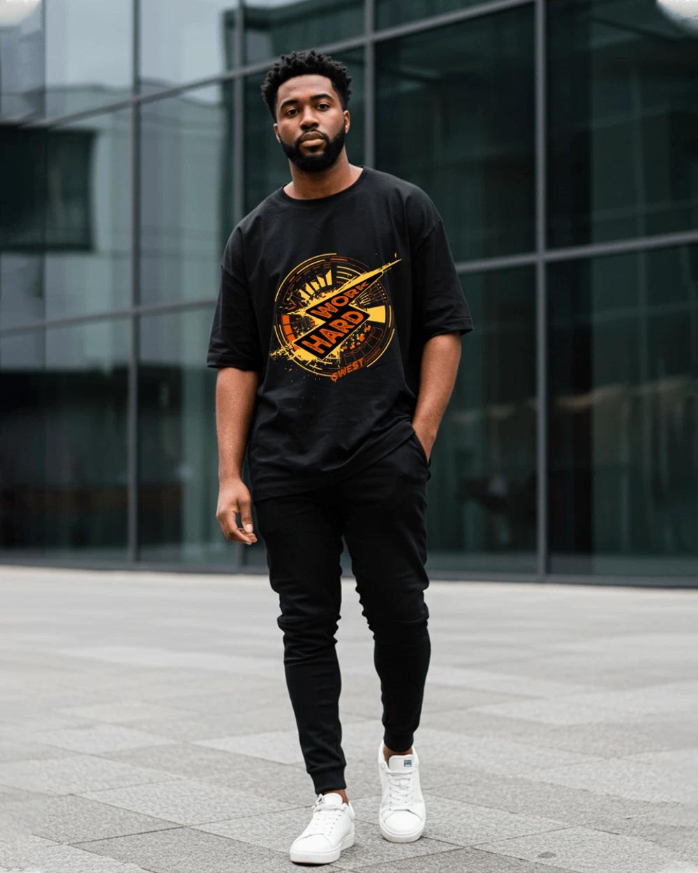 Work Hard Oversized T-Shirt M