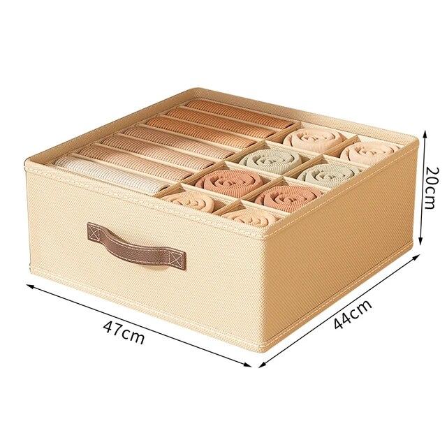 

Большой вместительный пылезащитный ящик для хранения одежды и брюк, ящик для хранения гардероба, стильный многослойный ящик для хранения бюстгальтера 47*44*20CM бежевый