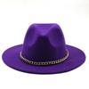 New thin chain accessories European and American autumn and winter solid color woolen top hat European and American fashion jazz hat