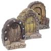 3Pcs Small Wood Door Picture Frame Accessories Rustic Resin Crafts Mini Landscape Naments Home Decor Tree Stump Decorations