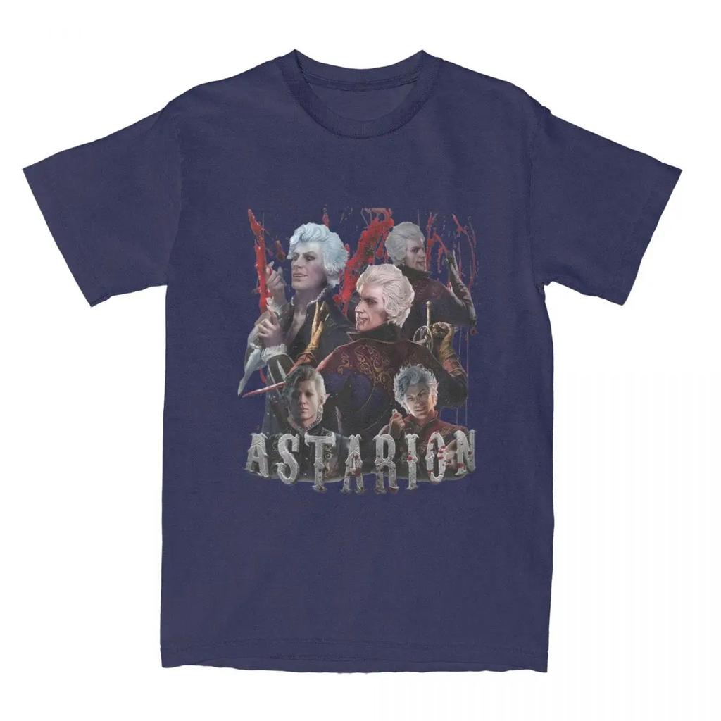 UnisexT-Shirt Vintage Astarion Baldurs Gate Bootleg Merchandise 100% Cotton Short Sleeve Funny Game T Shirt Round Collar Top