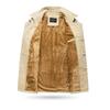 Hisitosa Long Sleeve Trench Business Coat Men's Coat, Button-Down, Cotton, Spring, Autumn, Winter, Stylish, Simple, Casual, (XXX-Large, Beige,