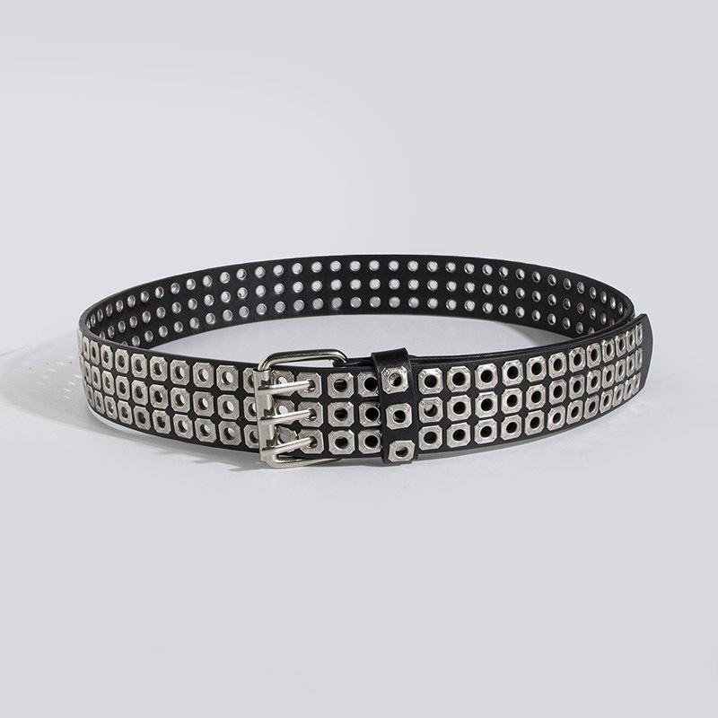 

Versatile Casual Women s Belt, Punk Style, Square Eyes, Elegant and Fashionable, Aged Women s Belt, All Sizes, Hollowed-out Women s Belt 112cm