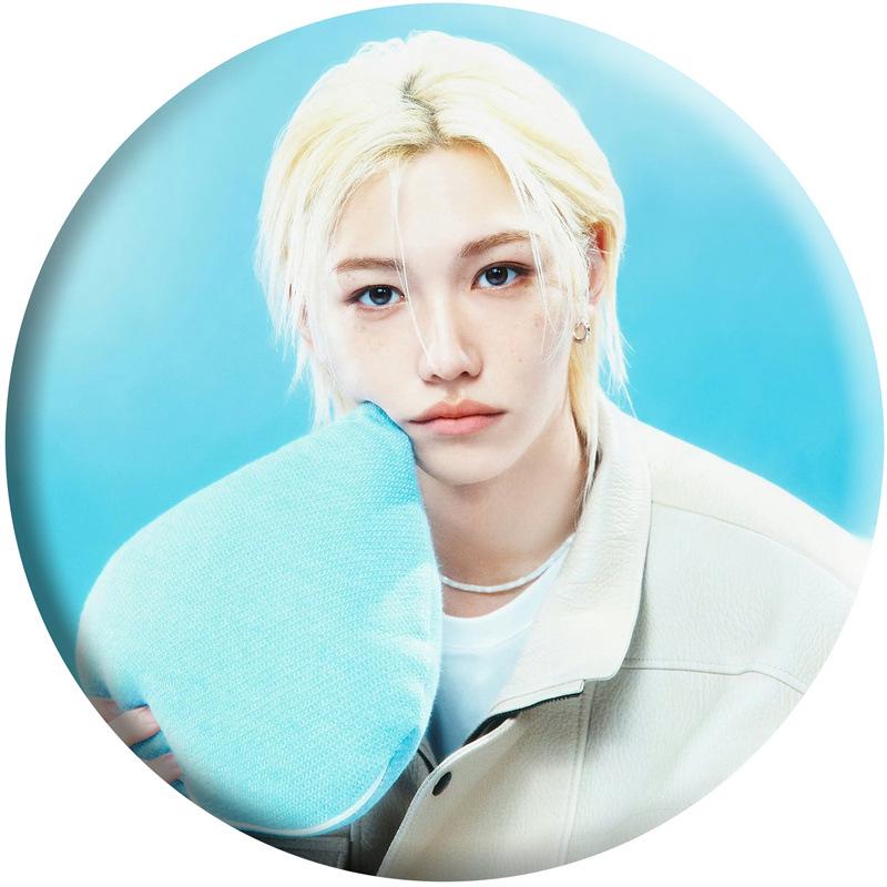 Stray Kids 5th Gen Fanclub Badge Mirror Keychain - Hwang Hyunjin Star Merchandise