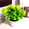 Rose Mini Plastic Artificial Flower Green Plant Potted Plant For Decor Indoor