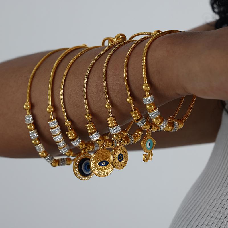 Chinesischer Antikstil Zirkon Armband Wasserdichtes und Nicht verblassendes Armband Nischenpersönlichkeit Retro Übertriebenes Anhängerarmband