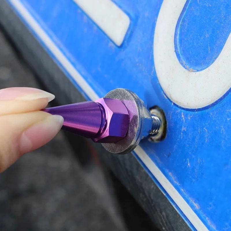 Aluminium Alloy with M6 Threaded Tip Screws CNC Car Styling License Plate Bolts for Fender Washer Bolt Engine Bay Dress Up Kit