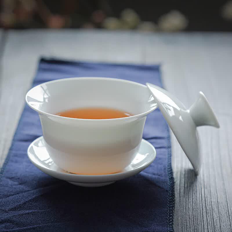 Dehua White Porcelain Gaiwan Gongfu Tea Set