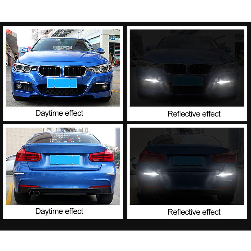 2Pcs Car Sticker Bumper Protector Reflective Strips Auto Motorcycle Anti-Scratch Warning Stickers Carbon Fiber Red Blue White