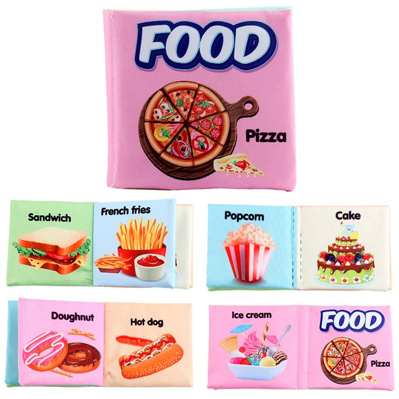 

Baby Cloth Books Enlightenment Early Educational Toys Kids Fruits Animal Numbers Food Cognitive Book For Toddlers 12-72 Month StyleD