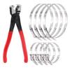 Pince à collier de serrage multi-usages Pince à collier pour soufflet de cardan Kit Livré Avec 8 pièces de Bandes de Sertissage de Rechange Pour Service Automobile