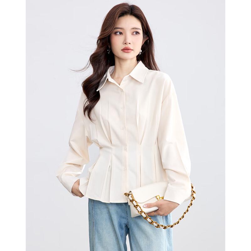 TERRE BLEUE Women s Retro Waist-Cinching Shirt L