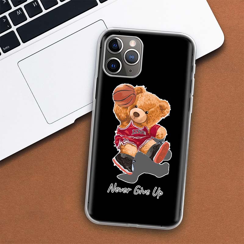Fashion Brand Bear Phone Case For iPhone 11 12 13 Mini 14 15 Plus 17 Air 16 Pro Max 16E 7 8 SE 2020 Customized Print Cover For A