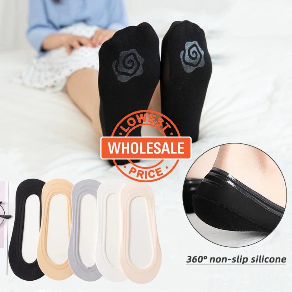 

Ultra-thin Ice Silk Boat Socks Cotton Non-slip Sock New Invisible Socks Nude