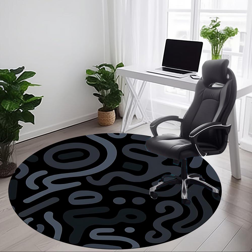 1pc Abstract Patterns Office Round Area Rug, Indoor Mat Suitable For Office, Under Office Chairs Bedroom Living Room Home Decor, Room Deco