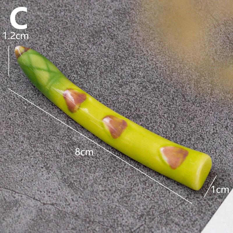 1pc Ceramic Chopstick Holder Japanese Vegetable Series Chopsticks Rack Fork Shelf Stand Kitchen Tableware Dining Table Decor