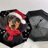 1pc Christmas Dachshund Ornament Umbrella with Plastic Handle,Suitable for All Seasons Home Travel Outdoor UmbrellaDD225