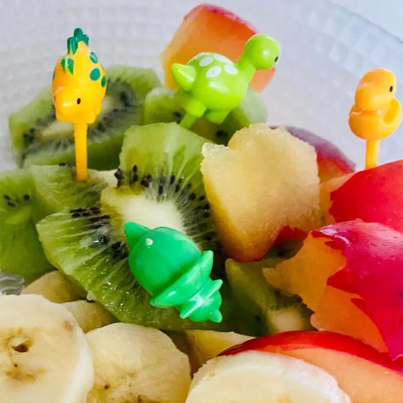 Dyrefrukt Gaffel Matkvalitet Plast Mini tegneserie Barnekake Frukt Tannpirker Bento Lunsj Bento Tilbehør Festdekorasjon