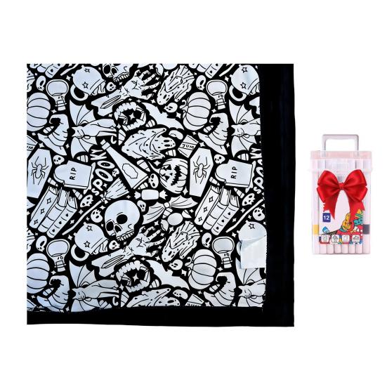 DIY Coloring Blanket Color Your Own Blanket Art Project with Markers Washable Color Art Craft Throw Blanket for Home Decor Holiday Party Activity