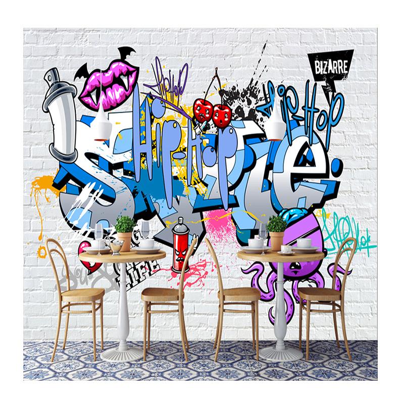 Graffiti Cartoon 3d Mural Street Art Hand Painted Wallpaper Brick Wall Background Decoration Wall Painting