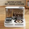 Universal 2-in-1 Automatic Pet Feeder & Water Dispenser, 3.5L Dry Food & 1.8L Water Station, Gravity Flow Feeding & Drinking System for Cats and Dogs