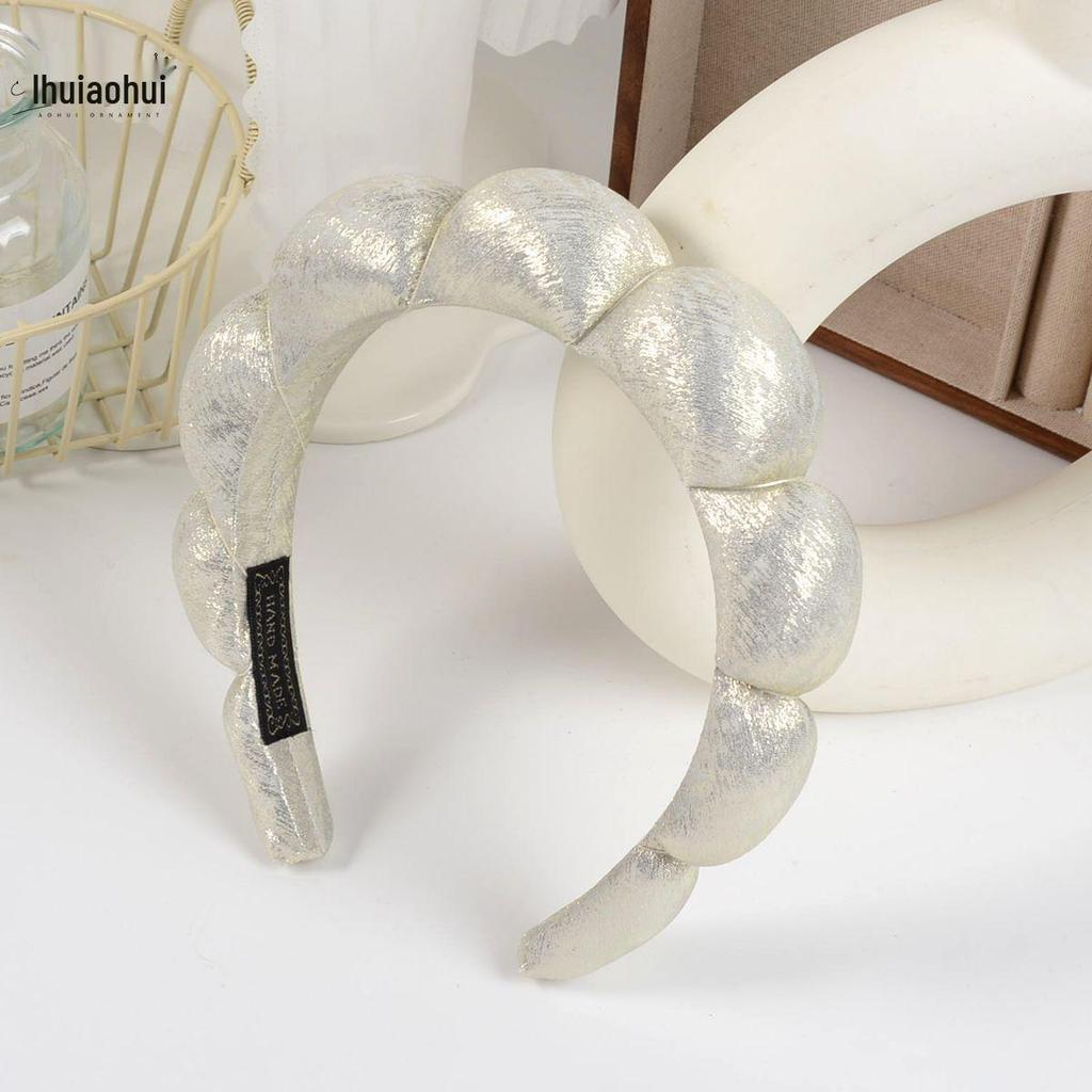 Gold Velvet Spa Headband & Wristband Set for Face Washing & Makeup