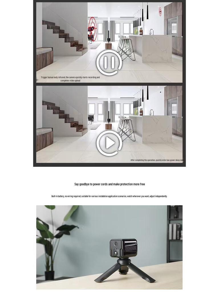 Portable 4G Wireless HD Camera with Low Power Magnetic Mount and Voice Intercom for Home Monitoring