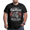 Happiness Cafe Racer Vintage Motorcycle T Shirts Cotton T-Shirts Big Tall Tee Clothes Plus Size Big Size Large 4XL 5XL 6XL