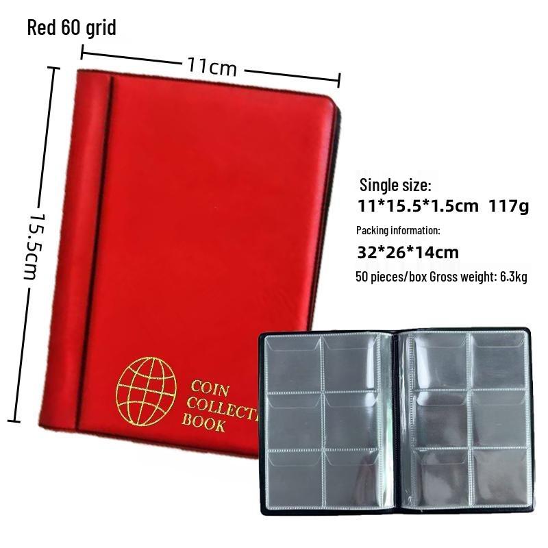 240 Cep Alanlı Büyük Antika Madeni Para Saklama Albümü - Hatıra Madeni Para Koleksiyoncusu Ciltli Dosyası