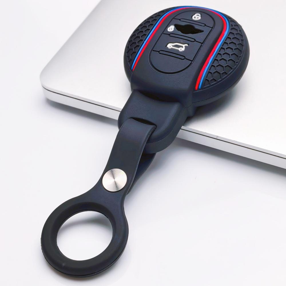 Silicone Car Key Fob Cover Case with Keychain for BMW Mini Cooper F54 F55 F56 F57 F60 3, Fits BMW Cooper F54 F55 F56 F57 F60 Sport Stripe Soft Skin чёрный