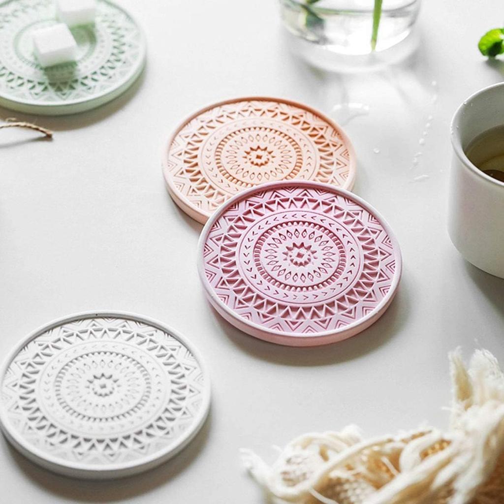 Home Decor Handmade Concrete Gypsum Silicone Round Clay Tools Resin Casting Mold Coaster Mould Soap Dish Tray