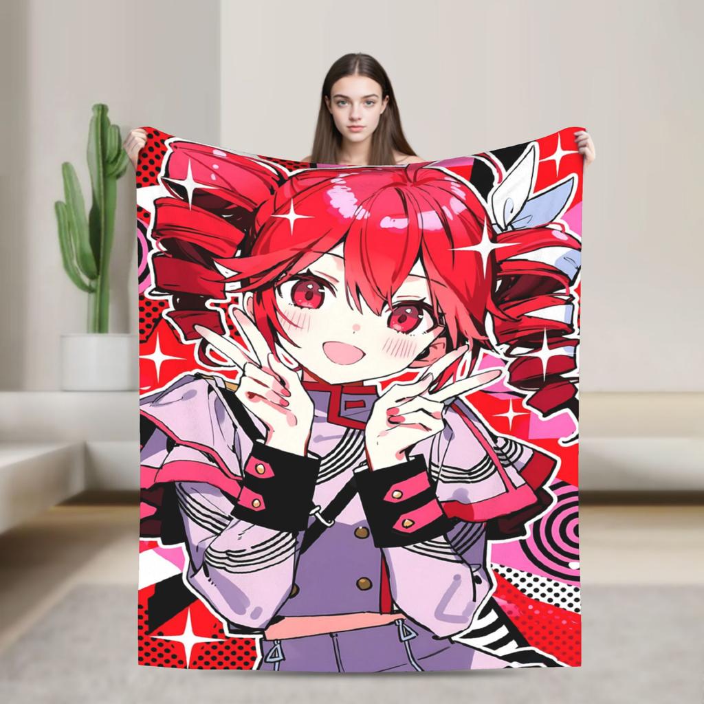 Kasane Teto Triple Twin Cute Blanket Camping Flannel Throw Blanket For Couch Chair Warm Soft Design Quality Bedspread Gift Idea