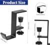 Aluminum Alloy Headphone Hook Hanger Universal Gaming Headphone Stand Under Desk Non-Slip Adjustable Desk Headphone Hanger Hook