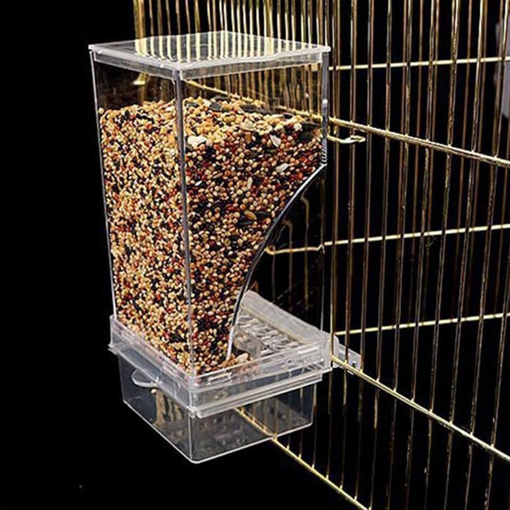 Antispilling Birdcage Feeder Parrots Feeding Box for Budgies Automatic Bird Feeder Seed Container Bird Feeding Supplies