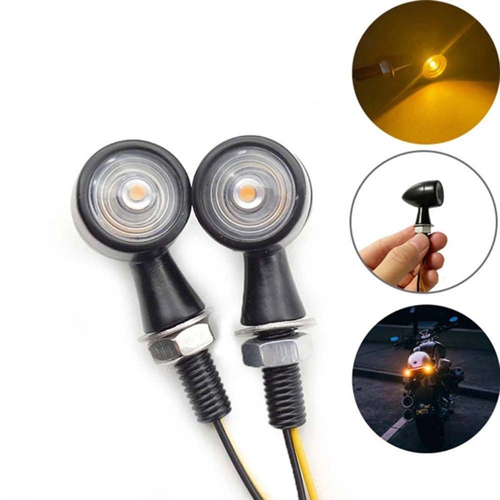 Amber Motorcycle Running Indicator Lamp Mini LED Turn Signal Moto flashing Light Motorcycle Blinker