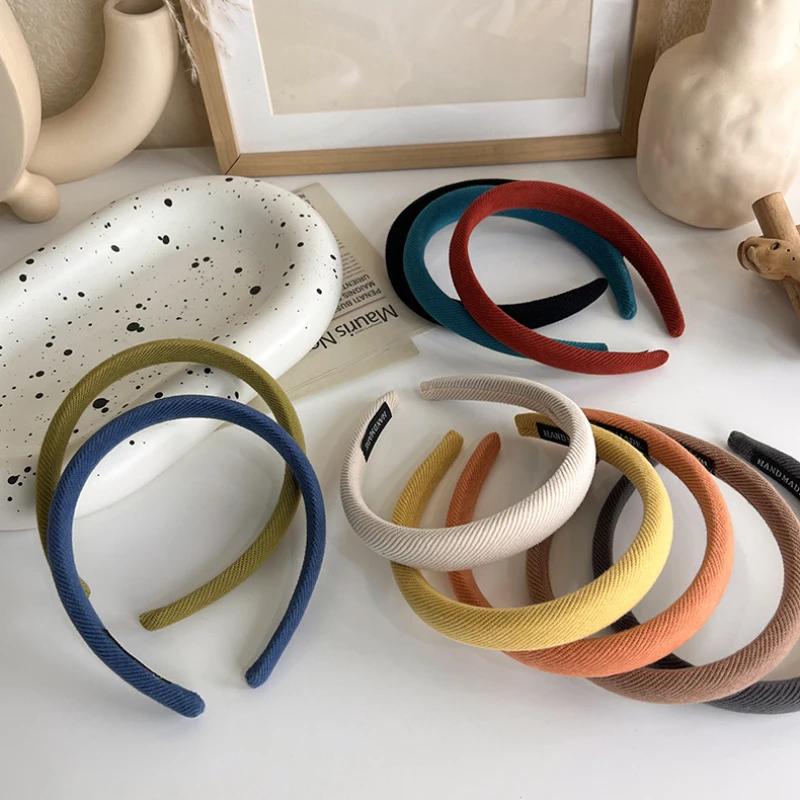 Bonbonfarben Schwamm Stirnband für Damen Mädchen Temperament Haarband Einfacher Süßer Haarreif Mode Vielseitige Haaraccessoires Geschenk