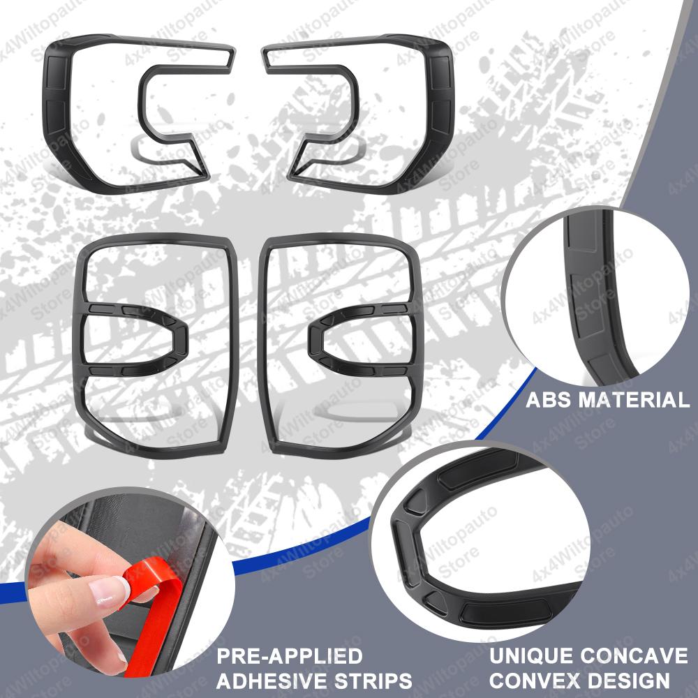 Head Light Lamp Cover Surround Guard Trim Head Lights Taillights Cover For Ford Ranger Next Gen T9 Raptor 2025- Car Accessories