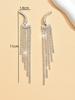2 Curved Women's Pendant Earrings, Elegant Rhinestone Tassel Long Earrings, Gorgeous Zircon, Date Gift-4019