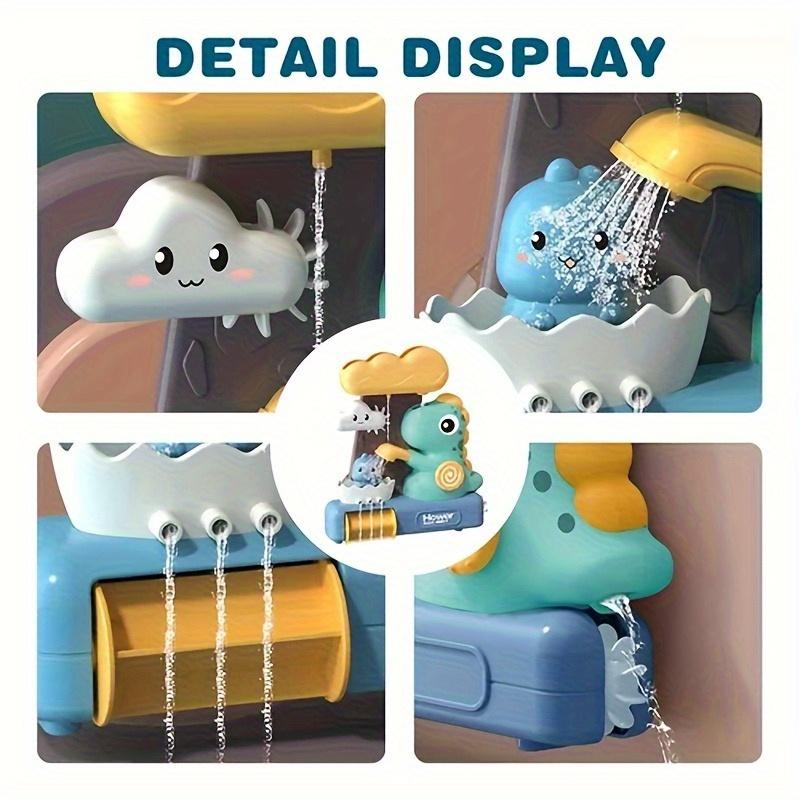 Interactive cartoon dinosaur bath toy for infants and young children, with suction cups, a good bathroom wall mounted shower toy
