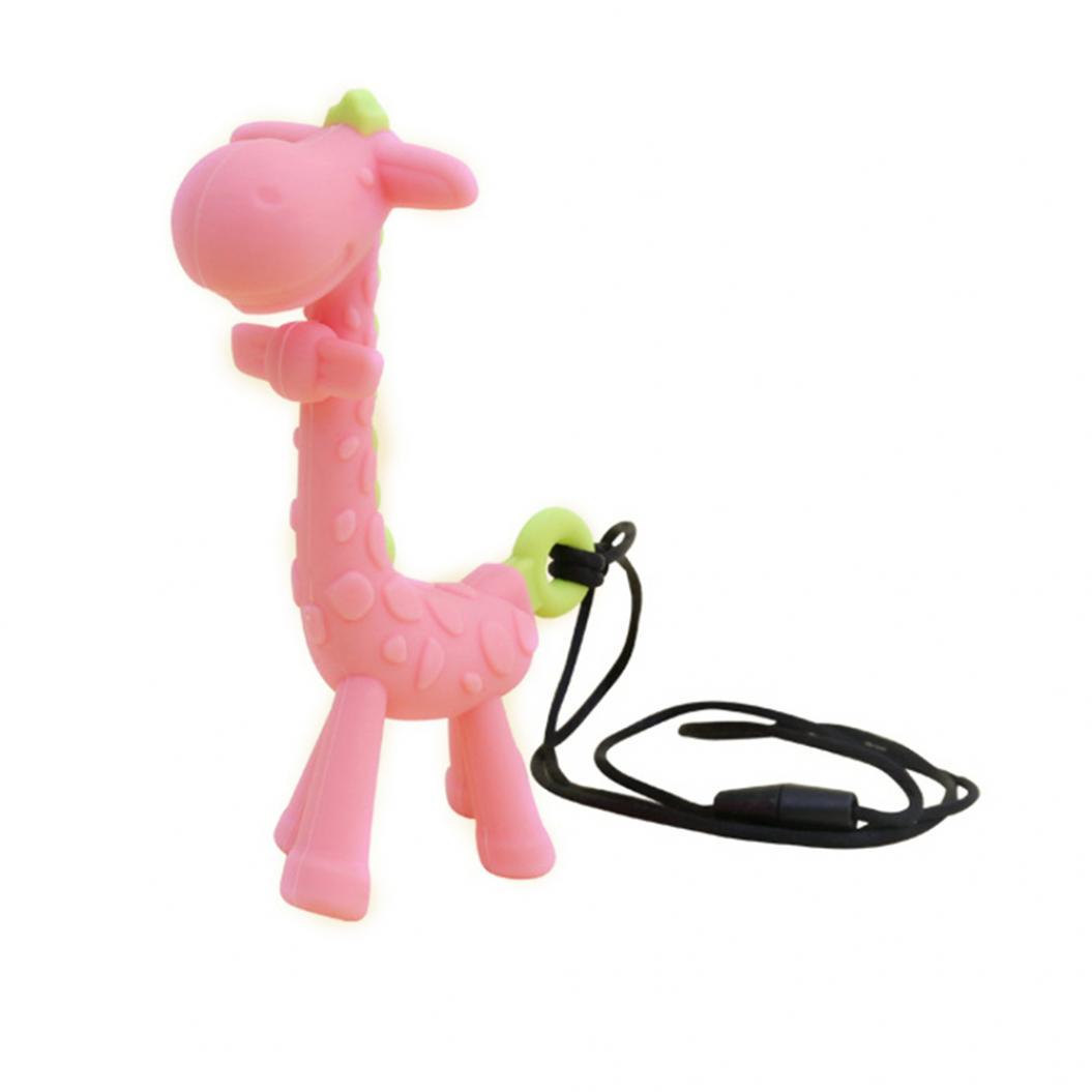 Мультфильм Жираф Кулон Мама Ожерелье Детские Прорезывания Зубов Жевать Силиконовый — фото 6