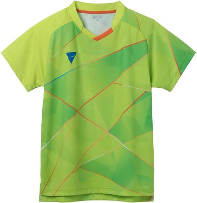 VICTAS Table Tennis Game Shirt V-GS260, Unisex, JTTA Approved, Official Match Qualification, Lime Green (4200), Size L, 512211